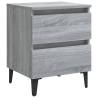 Chic Grey Sonoma Bed Cabinets with Metal Legs - 2 pcs