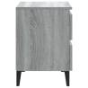 Chic Grey Sonoma Bed Cabinets with Metal Legs - 2 pcs