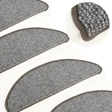 Grey Carpet Stair Treads - 15 pcs, Non-Slip & Comfortable