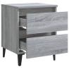 Chic Grey Sonoma Bed Cabinets with Metal Legs - 2 pcs