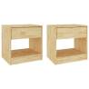 Solid Pinewood Bedside Cabinets - Rustic Charm Set of 2