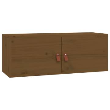 Honey Brown Wall Cabinet - Solid Pine Wood 80x30x30 cm