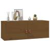 Honey Brown Wall Cabinet - Solid Pine Wood 80x30x30 cm