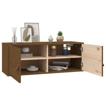 Honey Brown Wall Cabinet - Solid Pine Wood 80x30x30 cm