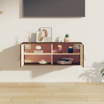 Honey Brown Wall Cabinet - Solid Pine Wood 80x30x30 cm