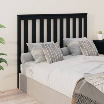 Stylish Black Wooden Bed Headboard - Solid Pine | HipoMarket