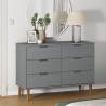 MOLDE Grey Drawer Cabinet - Solid Pine Wood | Hipo Market