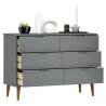 MOLDE Grey Drawer Cabinet - Solid Pine Wood | Hipo Market