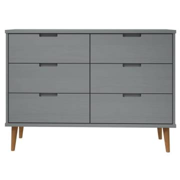 MOLDE Grey Drawer Cabinet - Solid Pine Wood | Hipo Market