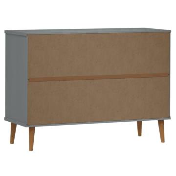 MOLDE Grey Drawer Cabinet - Solid Pine Wood | Hipo Market