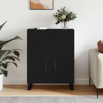 Stylish Black Sideboard - 69.5x34x90 cm Engineered Wood