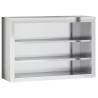 Stainless Steel Kitchen Wall Cabinet with Shelves - HipoMarket