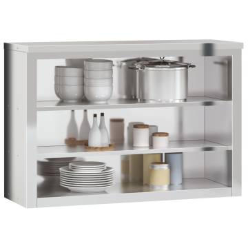 Stainless Steel Kitchen Wall Cabinet with Shelves - HipoMarket