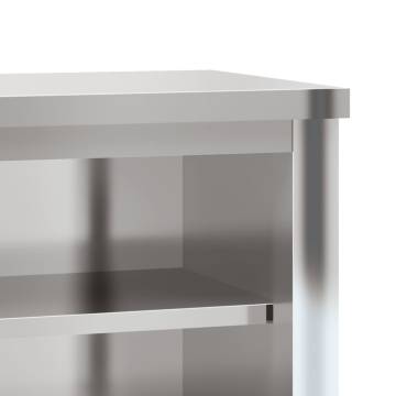 Stainless Steel Kitchen Wall Cabinet with Shelves - HipoMarket