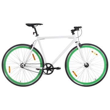 Fixed Gear Bike White & Green 700c 59 cm - Hipomarket