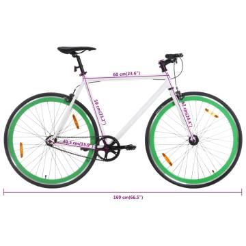 Fixed Gear Bike White & Green 700c 59 cm - Hipomarket