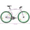 Fixed Gear Bike White & Green 700c 59 cm - Hipomarket