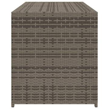 Garden Storage Box Grey 283L Poly Rattan - Durable & Stylish