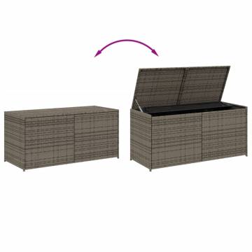 Garden Storage Box Grey 283L Poly Rattan - Durable & Stylish