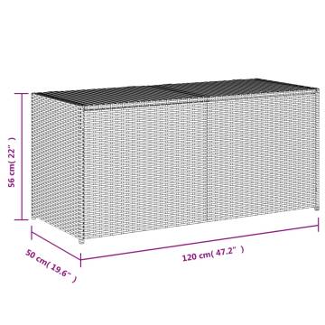 Garden Storage Box Grey 283L Poly Rattan - Durable & Stylish