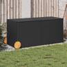 Garden Storage Box with Wheels Black 283L Poly Rattan Colour black Size 127 x 55 x 56/59.5 cm 