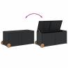 Garden Storage Box with Wheels - Black 283L Poly Rattan