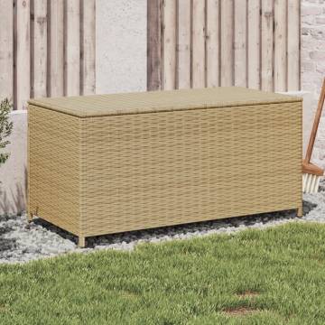 Garden Storage Box Mix Beige 190L - Durable Poly Rattan