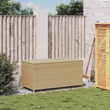 Garden Storage Box Mix Beige 190L - Durable Poly Rattan