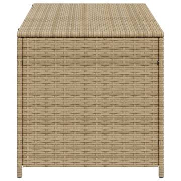 Garden Storage Box Mix Beige 190L - Durable Poly Rattan