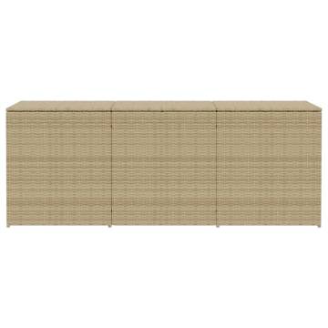 Garden Storage Box Mix Beige 984L - Durable Poly Rattan