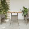 Garden Table with Acacia Wood Top - 80x80 cm Grey