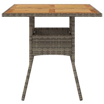 Garden Table with Acacia Wood Top - 80x80 cm Grey