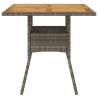 Garden Table with Acacia Wood Top - 80x80 cm Grey