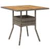 Garden Table with Acacia Wood Top - 80x80 cm Grey