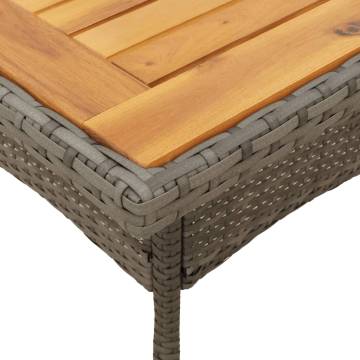 Garden Table with Acacia Wood Top - 80x80 cm Grey