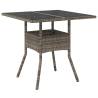 Elegant Grey Garden Table with Glass Top - 80x80x75 cm