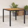 Garden Table with Acacia Wood Top Black 90x90x75 cm Poly Rattan Colour black Size 90 x 90 x 75 cm Quantity in Package 1 