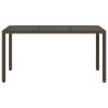 Garden Table with Glass Top - Brown Poly Rattan 150x90x75 cm