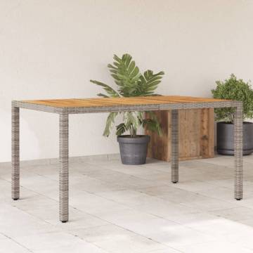 Garden Table with Acacia Wood Top - 150x90 cm Grey