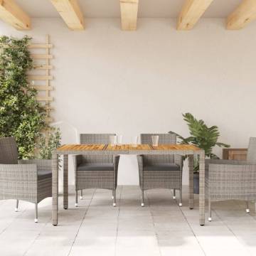 Garden Table with Acacia Wood Top - 150x90 cm Grey