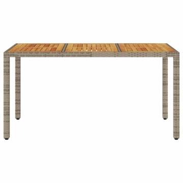 Garden Table with Acacia Wood Top - 150x90 cm Grey