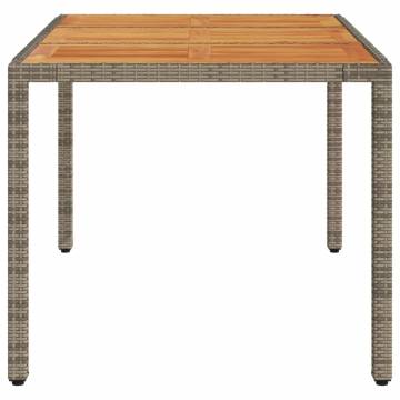 Garden Table with Acacia Wood Top - 150x90 cm Grey