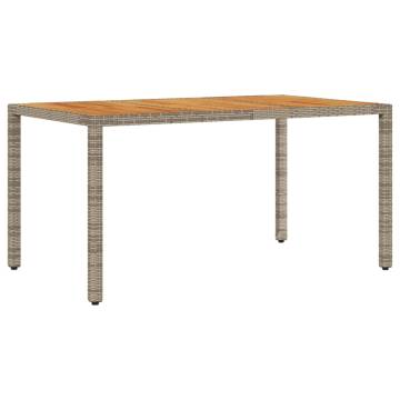 Garden Table with Acacia Wood Top - 150x90 cm Grey