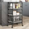 Kitchen Trolley Grey Sonoma 45x35x89.5 cm Engineered Wood Colour grey sonoma 