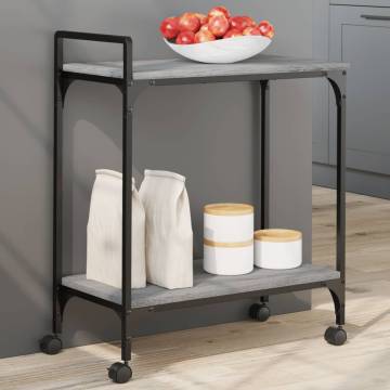 Kitchen Trolley Grey Sonoma - 60.5x31x72.5 cm Engineered Wood