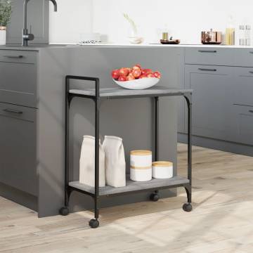 Kitchen Trolley Grey Sonoma - 60.5x31x72.5 cm Engineered Wood