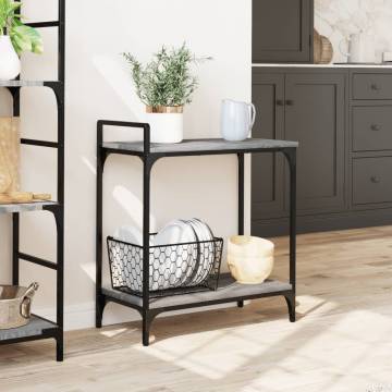 Kitchen Trolley Grey Sonoma - 60.5x31x72.5 cm Engineered Wood