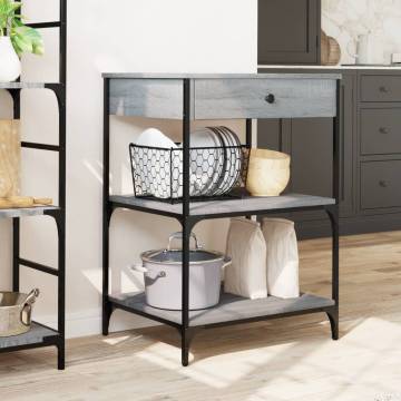 Kitchen Trolley Grey Sonoma - Engineered Wood | Hipomarket