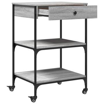 Kitchen Trolley Grey Sonoma - Engineered Wood | Hipomarket