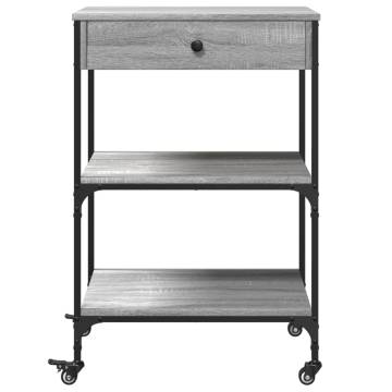 Kitchen Trolley Grey Sonoma - Engineered Wood | Hipomarket